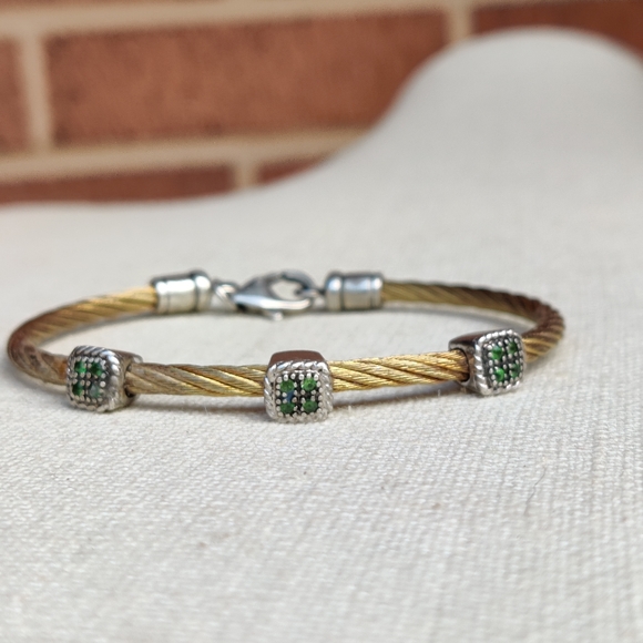 Sterling chrome diopside bracelet - Picture 7 of 12